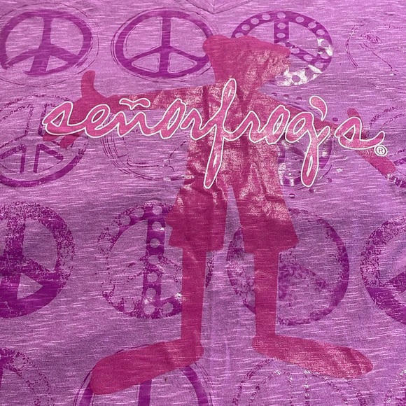 Senor Frog’s Juniors Peace T-Shirt Color Purple Size X-Large - Picture 7 of 8